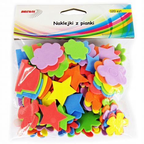 Naklejki z mikrogumy Brewis Kwiatki, 120szt